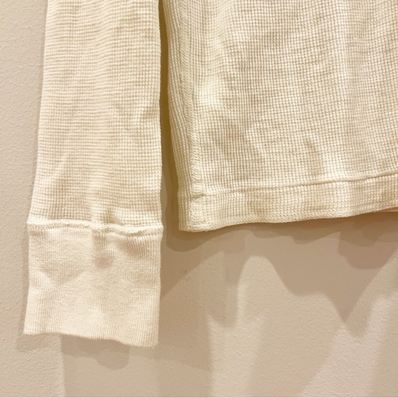 American Eagle Shirt Mens Medium White Thermal Waffle Knit Henley Vintage Fit - Picture 4 of 8